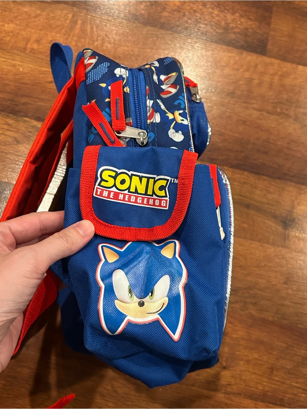 Sonic The Hedgehog Small Backpack 3-D Images Shadow Knuckles Tails 13” Preschool - Picture 4 of 7